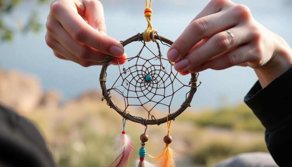 Making a travel-sized dreamcatcher