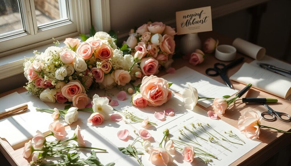 Preparing and Pressing Bridal Flowers