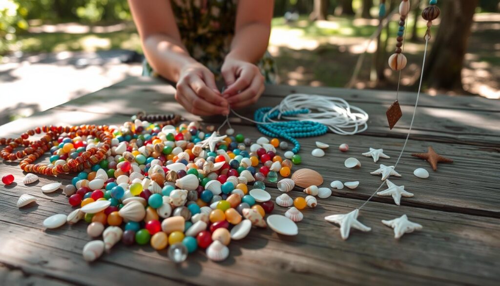 assembling DIY wind chimes