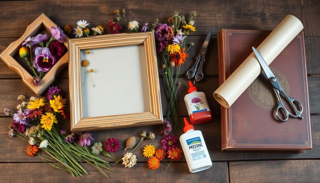 essential supplies for pressed flowers