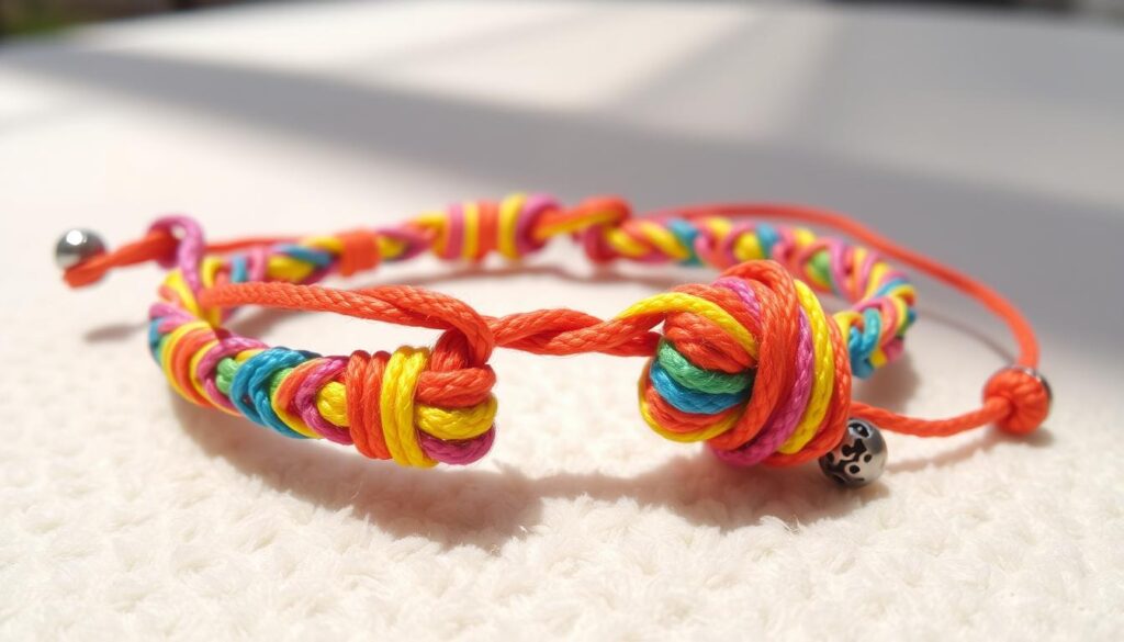 handmade friendship bracelet with adjustable closure