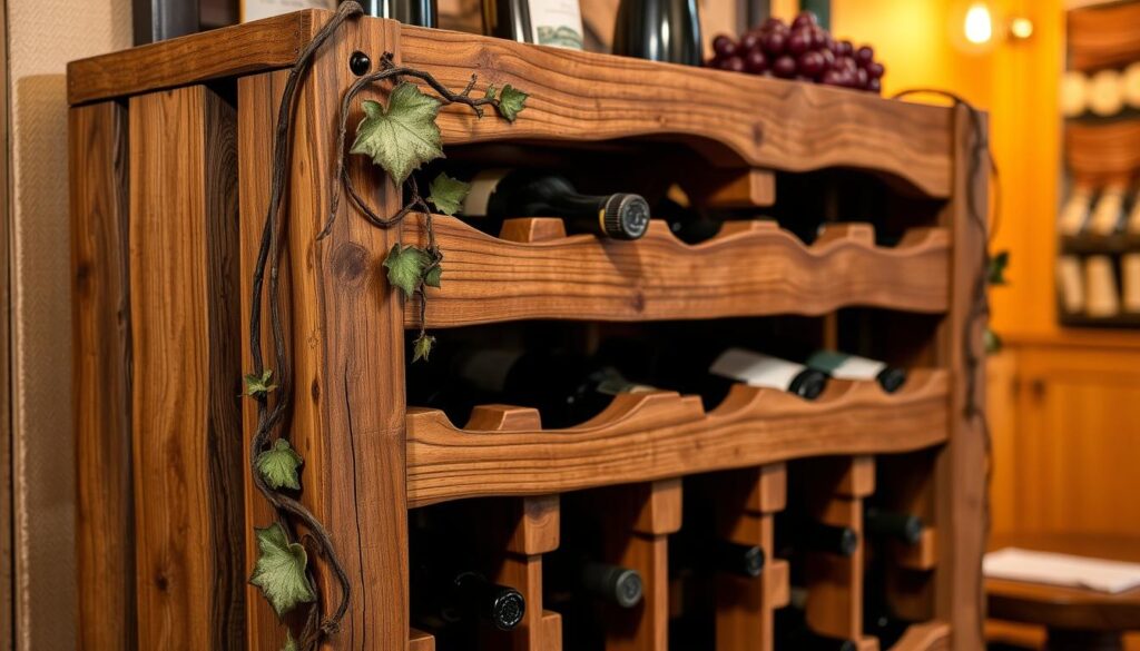 rustic wine rack