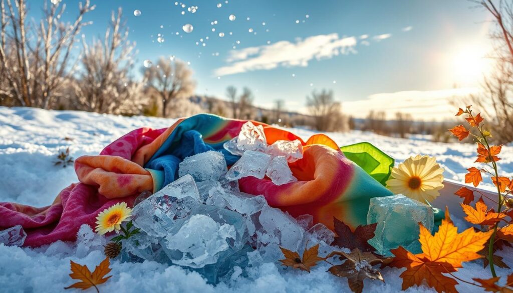 seasonal ice dyeing